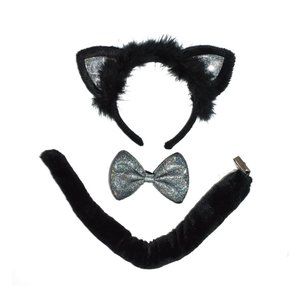 Halloween Female Black Cat Accessory Kit for Children 3 Pieces new